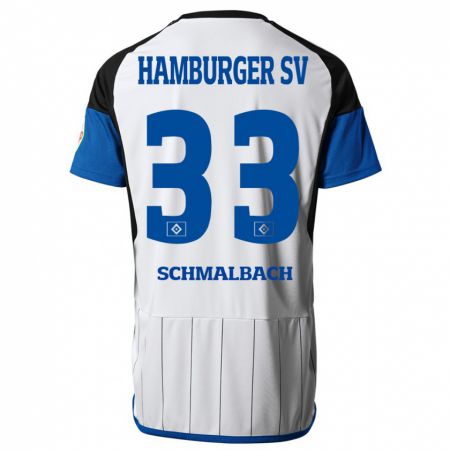 Kandiny Homme Maillot Sebastian Schmalbach #33 Blanc Tenues Domicile 2023/24 T-Shirt