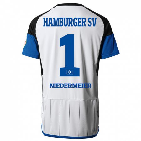 Kandiny Homme Maillot Philipp Niedermeier #1 Blanc Tenues Domicile 2023/24 T-Shirt
