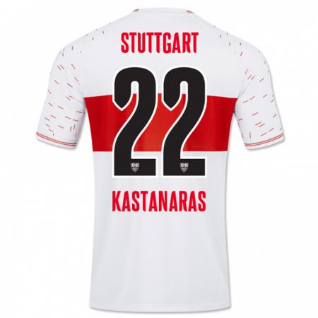 Kandiny Homme Maillot Thomas Kastanaras #22 Blanc Tenues Domicile 2023/24 T-Shirt