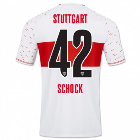 Kandiny Homme Maillot Florian Schock #42 Blanc Tenues Domicile 2023/24 T-Shirt