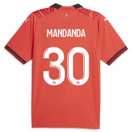 Kandiny Homme Maillot Steve Mandanda #30 Rouge Tenues Domicile 2023/24 T-Shirt