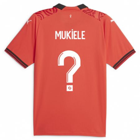 Kandiny Homme Maillot Nordan Mukiele #0 Rouge Tenues Domicile 2023/24 T-Shirt