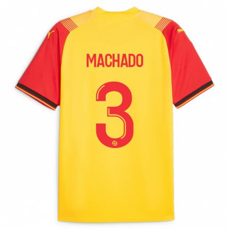 Kandiny Homme Maillot Deiver Machado #3 Jaune Tenues Domicile 2023/24 T-Shirt