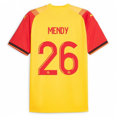 Kandiny Homme Maillot Nampalys Mendy #26 Jaune Tenues Domicile 2023/24 T-Shirt