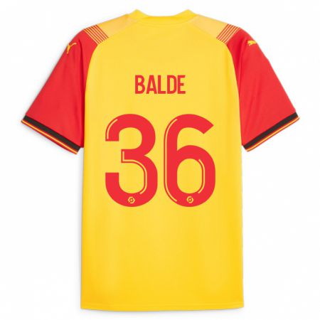 Kandiny Homme Maillot Ibrahima Baldé #36 Jaune Tenues Domicile 2023/24 T-Shirt