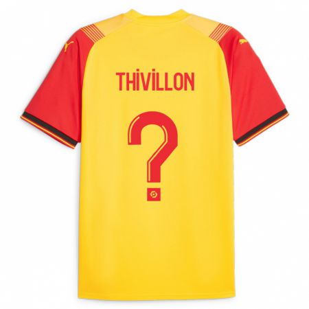 Kandiny Homme Maillot Lina Thivillon #0 Jaune Tenues Domicile 2023/24 T-Shirt