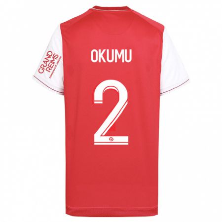 Kandiny Homme Maillot Joseph Okumu #2 Rouge Tenues Domicile 2023/24 T-Shirt