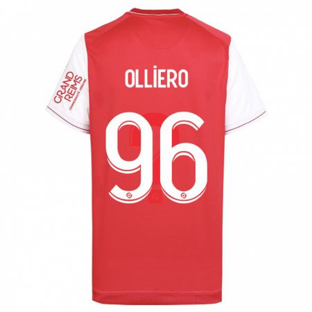 Kandiny Homme Maillot Alexandre Olliero #96 Rouge Tenues Domicile 2023/24 T-Shirt