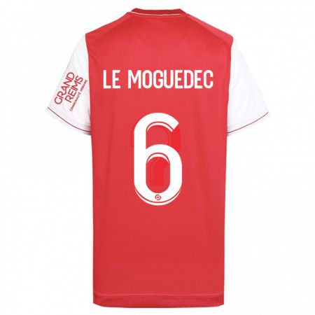 Kandiny Homme Maillot Anaële Le Moguédec #6 Rouge Tenues Domicile 2023/24 T-Shirt