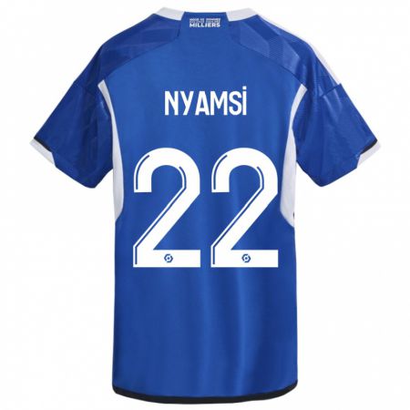 Kandiny Homme Maillot Gerzino Nyamsi #22 Bleu Tenues Domicile 2023/24 T-Shirt