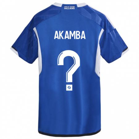 Kandiny Homme Maillot Fred Akamba #0 Bleu Tenues Domicile 2023/24 T-Shirt