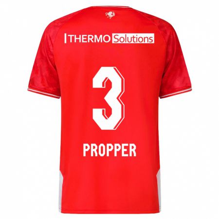 Kandiny Homme Maillot Robin Pröpper #3 Rouge Tenues Domicile 2023/24 T-Shirt