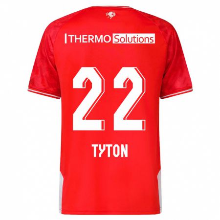 Kandiny Homme Maillot Przemyslaw Tyton #22 Rouge Tenues Domicile 2023/24 T-Shirt