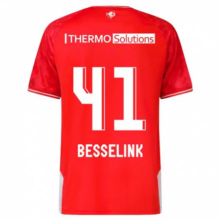Kandiny Homme Maillot Gijs Besselink #41 Rouge Tenues Domicile 2023/24 T-Shirt