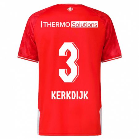 Kandiny Homme Maillot Danique Kerkdijk #3 Rouge Tenues Domicile 2023/24 T-Shirt