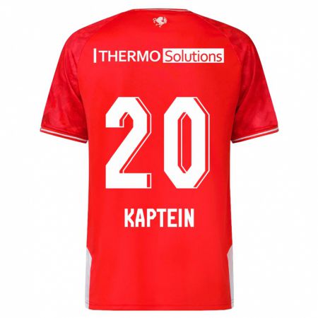 Kandiny Homme Maillot Wieke Kaptein #20 Rouge Tenues Domicile 2023/24 T-Shirt