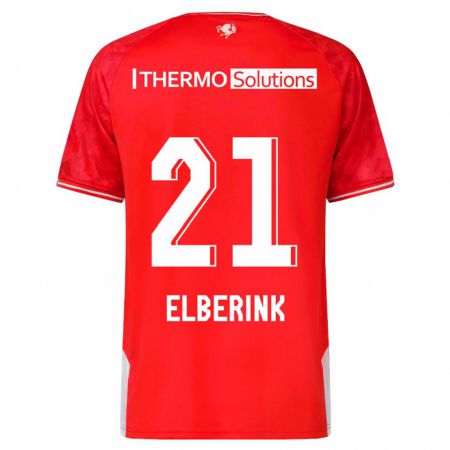 Kandiny Homme Maillot Eva Oude Elberink #21 Rouge Tenues Domicile 2023/24 T-Shirt