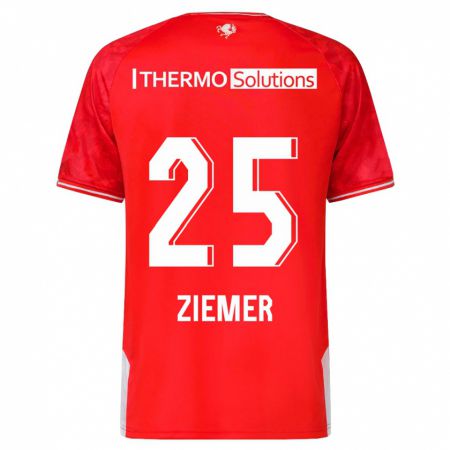 Kandiny Homme Maillot Taylor Ziemer #25 Rouge Tenues Domicile 2023/24 T-Shirt