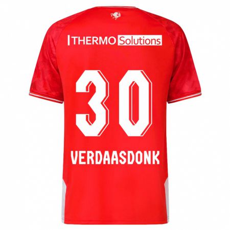 Kandiny Homme Maillot Suus Verdaasdonk #30 Rouge Tenues Domicile 2023/24 T-Shirt