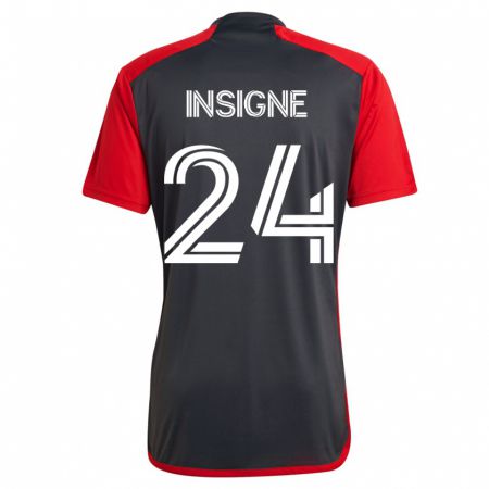Kandiny Homme Maillot Lorenzo Insigne #24 Gris Tenues Domicile 2023/24 T-Shirt