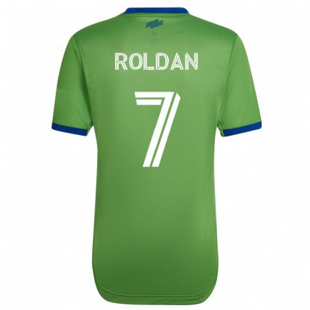 Kandiny Homme Maillot Cristian Roldán #7 Vert Tenues Domicile 2023/24 T-Shirt