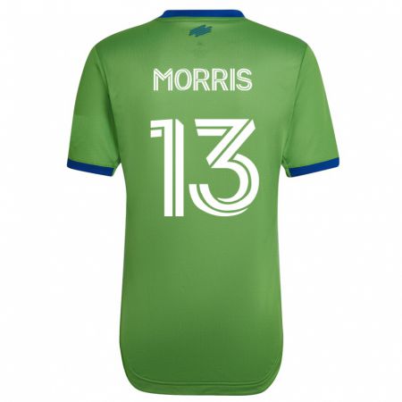 Kandiny Homme Maillot Jordan Morris #13 Vert Tenues Domicile 2023/24 T-Shirt