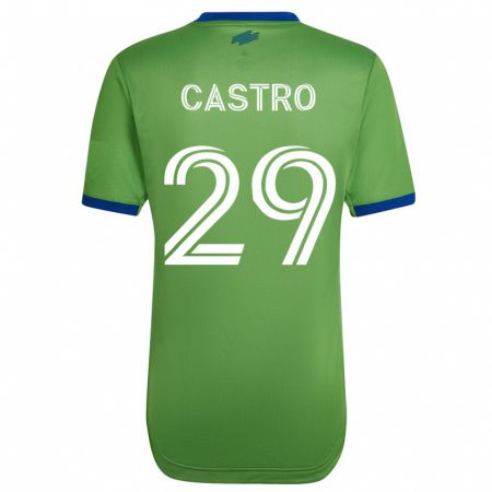 Kandiny Homme Maillot Jacob Castro #29 Vert Tenues Domicile 2023/24 T-Shirt