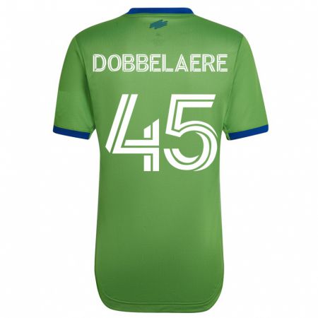 Kandiny Homme Maillot Ethan Dobbelaere #45 Vert Tenues Domicile 2023/24 T-Shirt