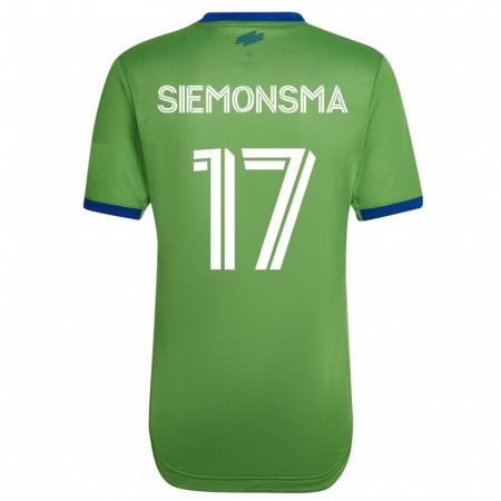 Kandiny Homme Maillot Sianna Siemonsma #17 Vert Tenues Domicile 2023/24 T-Shirt