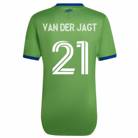 Kandiny Homme Maillot Olivia Van Der Jagt #21 Vert Tenues Domicile 2023/24 T-Shirt
