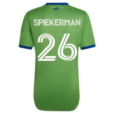 Kandiny Homme Maillot Stephanie Spiekerman #26 Vert Tenues Domicile 2023/24 T-Shirt