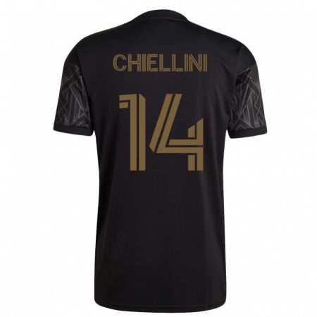Kandiny Homme Maillot Giorgio Chiellini #14 Noir Tenues Domicile 2023/24 T-Shirt