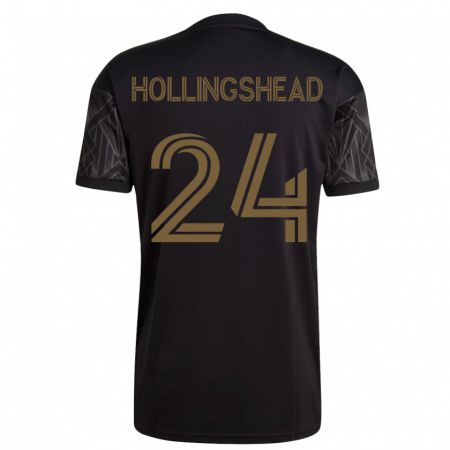 Kandiny Homme Maillot Ryan Hollingshead #24 Noir Tenues Domicile 2023/24 T-Shirt