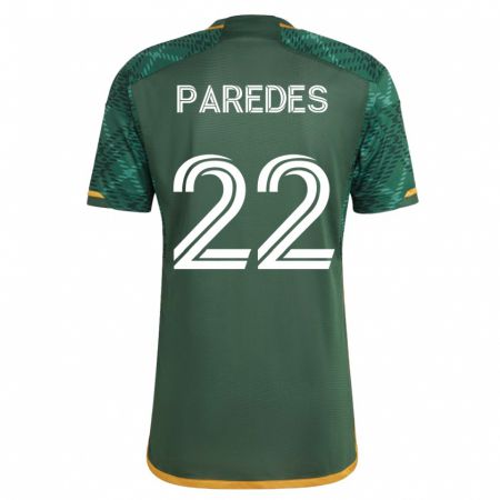 Kandiny Homme Maillot Cristhian Paredes #22 Vert Tenues Domicile 2023/24 T-Shirt