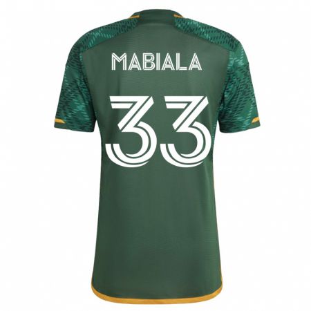 Kandiny Homme Maillot Larrys Mabiala #33 Vert Tenues Domicile 2023/24 T-Shirt