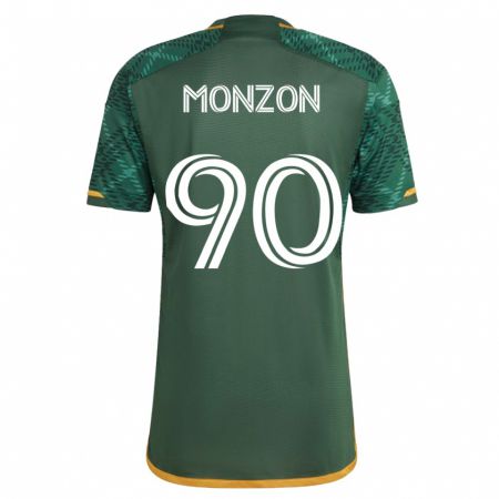 Kandiny Homme Maillot Florián Monzón #90 Vert Tenues Domicile 2023/24 T-Shirt