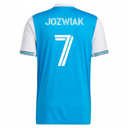 Kandiny Homme Maillot Kamil Józwiak #7 Bleu Tenues Domicile 2023/24 T-Shirt