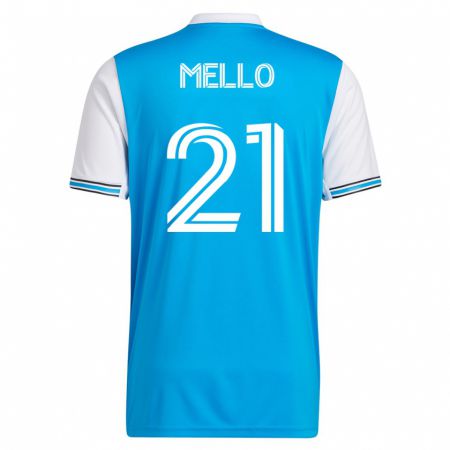 Kandiny Homme Maillot Vinicius Mello #21 Bleu Tenues Domicile 2023/24 T-Shirt