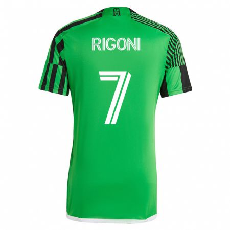 Kandiny Homme Maillot Emiliano Rigoni #7 Vert Noir Tenues Domicile 2023/24 T-Shirt