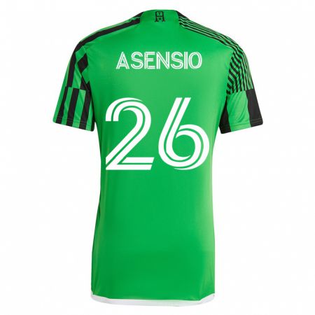 Kandiny Homme Maillot Charlie Asensio #26 Vert Noir Tenues Domicile 2023/24 T-Shirt