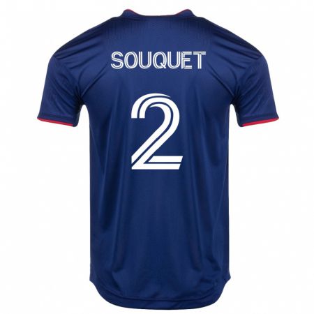 Kandiny Homme Maillot Arnaud Souquet #2 Marin Tenues Domicile 2023/24 T-Shirt