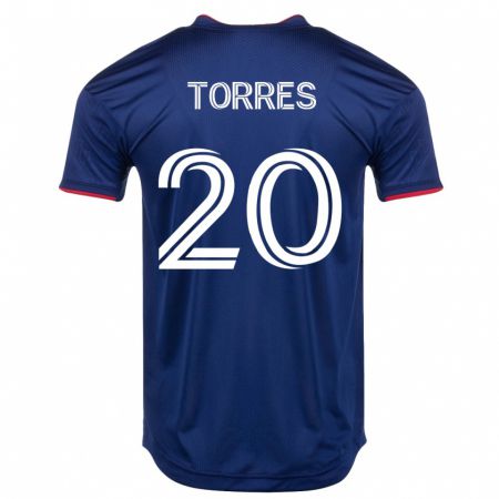 Kandiny Homme Maillot Jairo Torres #20 Marin Tenues Domicile 2023/24 T-Shirt