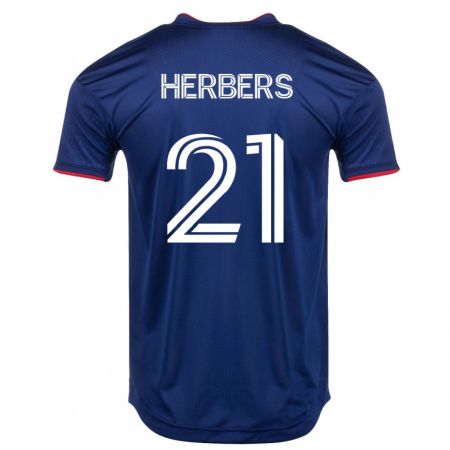 Kandiny Homme Maillot Fabian Herbers #21 Marin Tenues Domicile 2023/24 T-Shirt