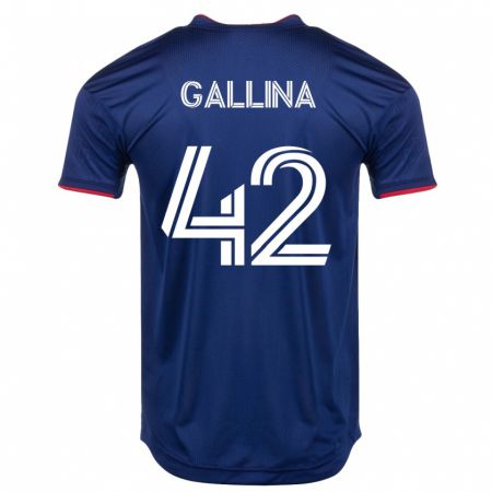 Kandiny Homme Maillot Henrique Gallina #42 Marin Tenues Domicile 2023/24 T-Shirt