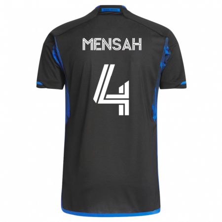 Kandiny Homme Maillot Jonathan Mensah #4 Bleu Noir Tenues Domicile 2023/24 T-Shirt