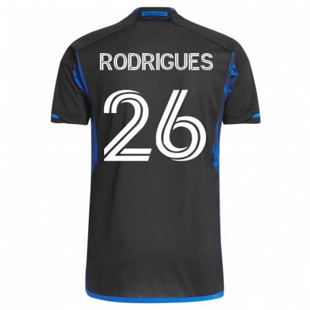 Kandiny Homme Maillot Rodrigues #26 Bleu Noir Tenues Domicile 2023/24 T-Shirt