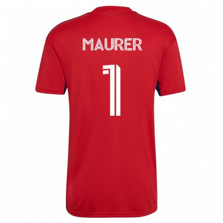 Kandiny Homme Maillot Jimmy Maurer #1 Rouge Tenues Domicile 2023/24 T-Shirt