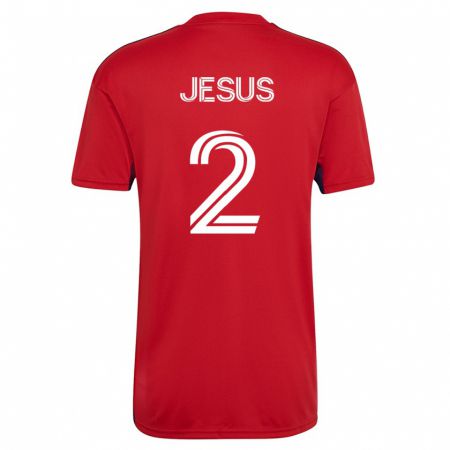 Kandiny Homme Maillot Geovane Jesus #2 Rouge Tenues Domicile 2023/24 T-Shirt