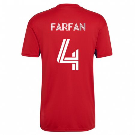 Kandiny Homme Maillot Marco Farfán #4 Rouge Tenues Domicile 2023/24 T-Shirt