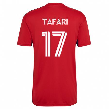 Kandiny Homme Maillot Nkosi Tafari #17 Rouge Tenues Domicile 2023/24 T-Shirt
